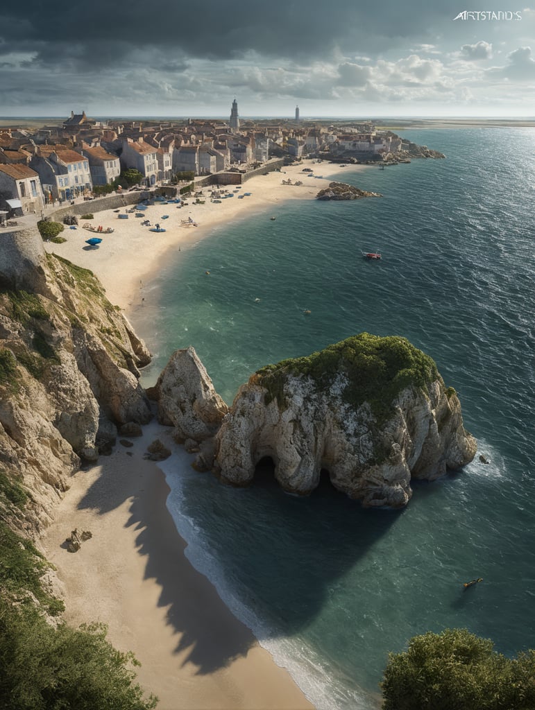 clip art of Île de Ré, evokes the ocean, fresh, invigorating, feel of the French Atlantic coast