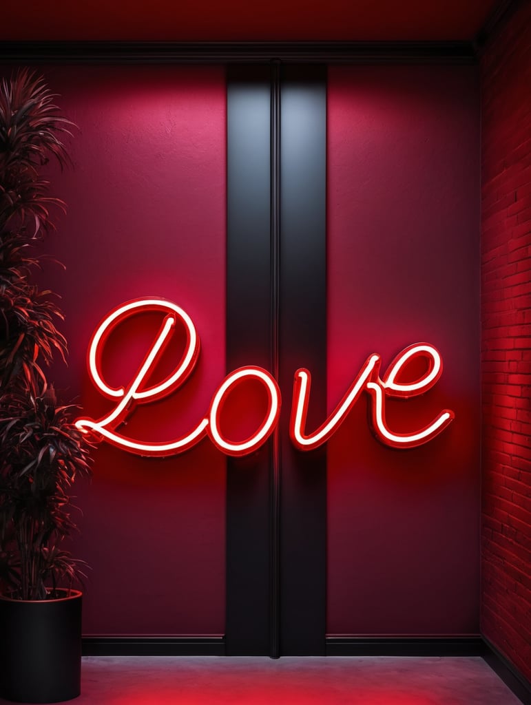 love neon sign, red color, neon