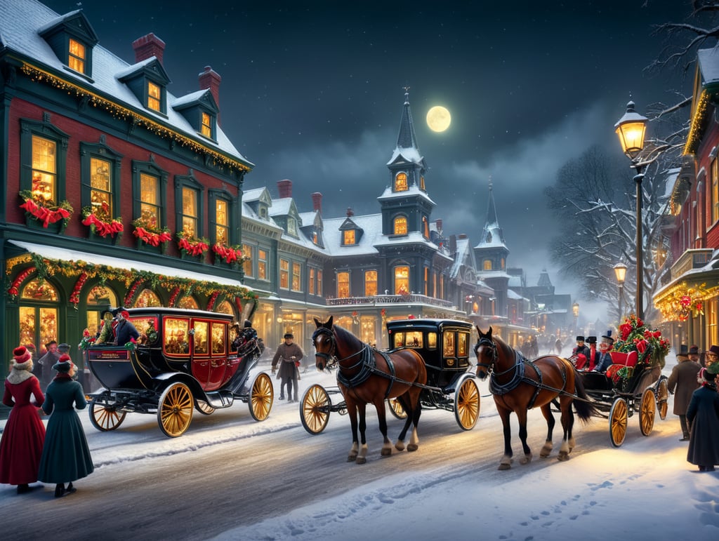 vintage Christmas postcard illustration