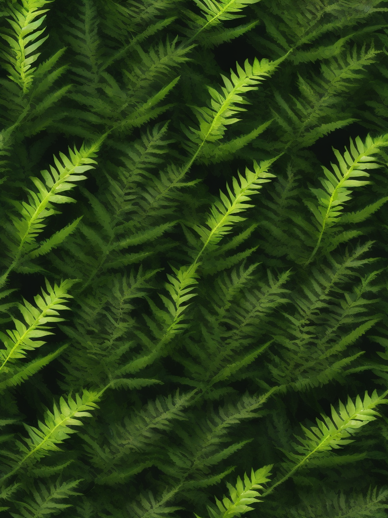 Premium Free ai Images | fern leafs pattern background top view organic ...