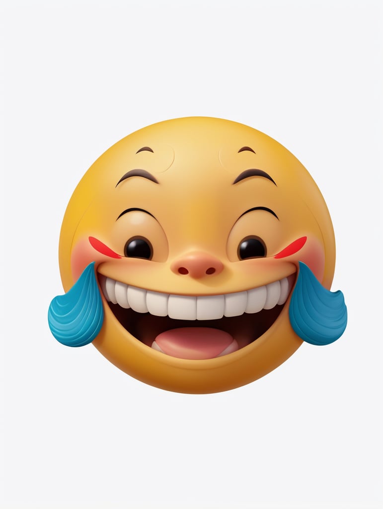 Extreme happiness, Chinese laughter emoji as a human