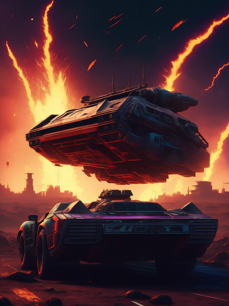 Epic battleground, beautiful synthwave new supermachines painting, digital illustration, extreme detail, digital art, 4k, ultra hd, futurewave, explosions, deepspacing, supermachines