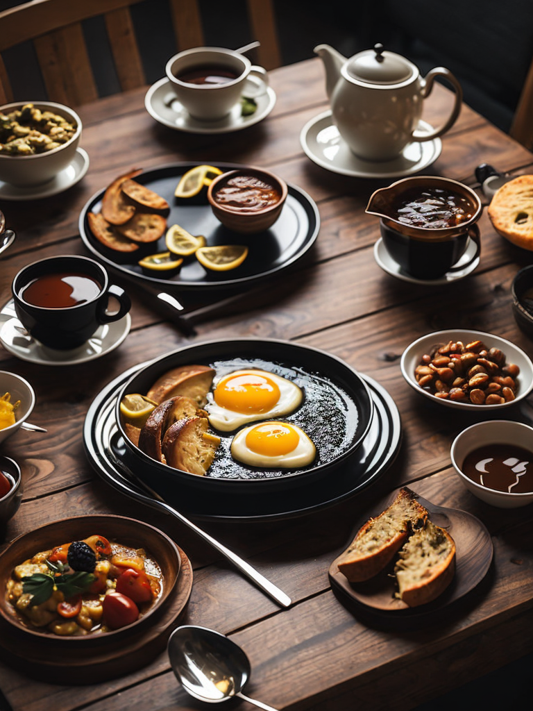 full breakfast table