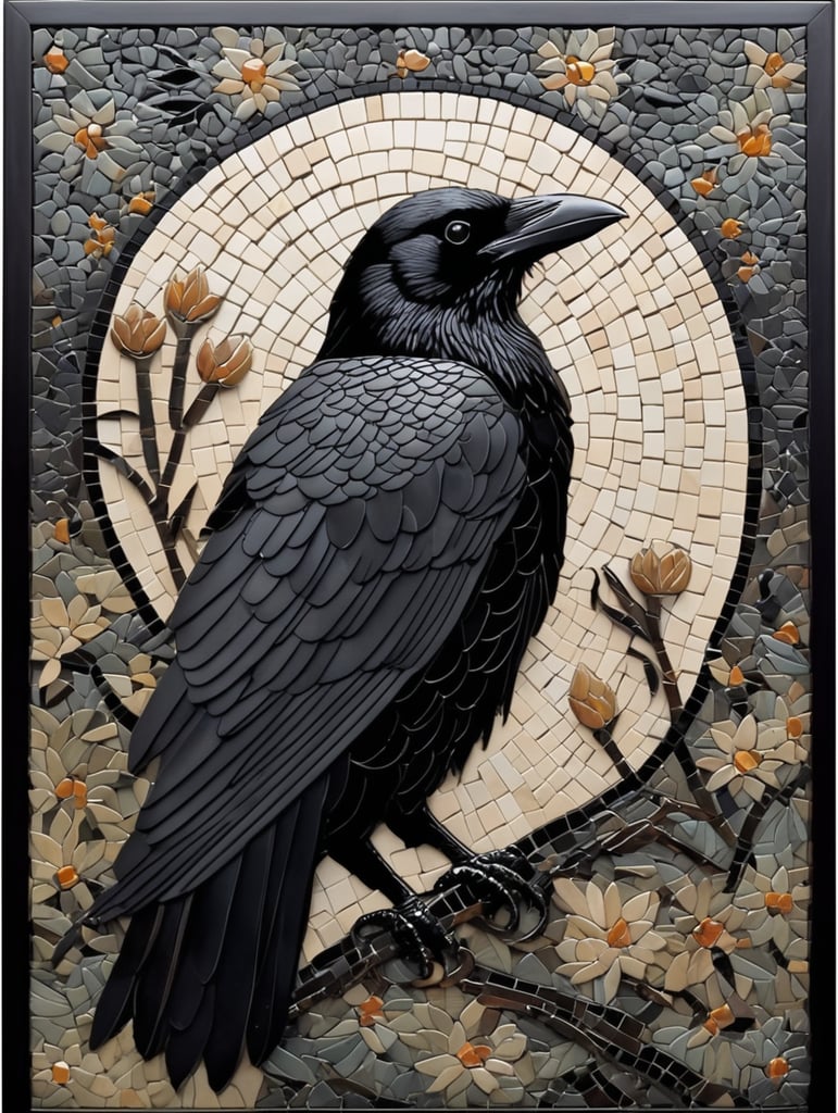 Art Mosaik black raven