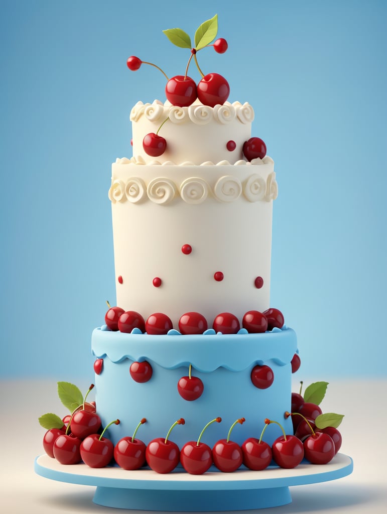 fine cake with one cherry