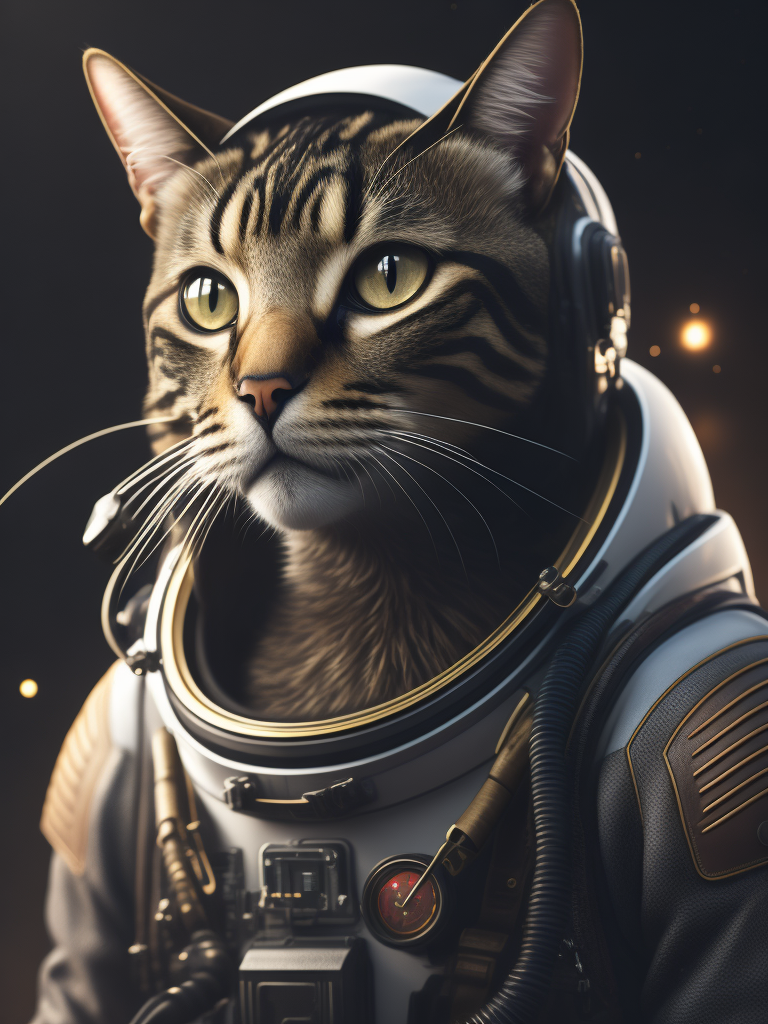 a tabby cat an astronaut
