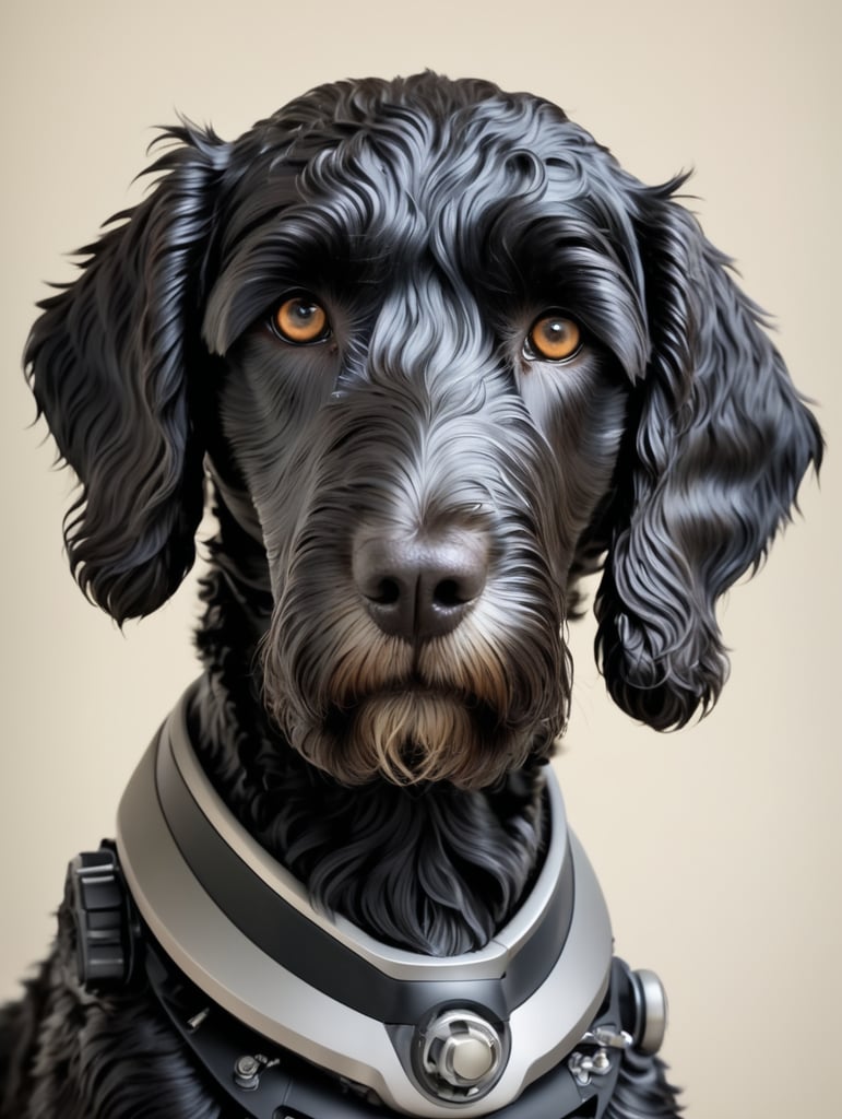 robotic labradoodle black dog