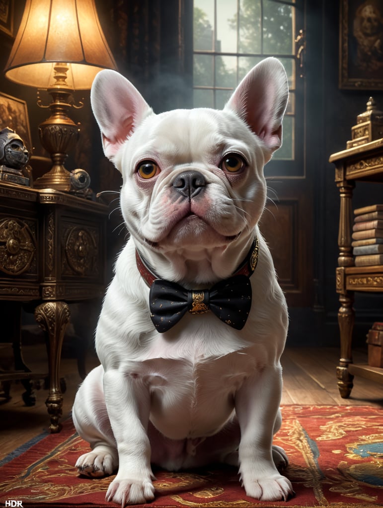 disney pixar dylan movie poster show a white french bulldog