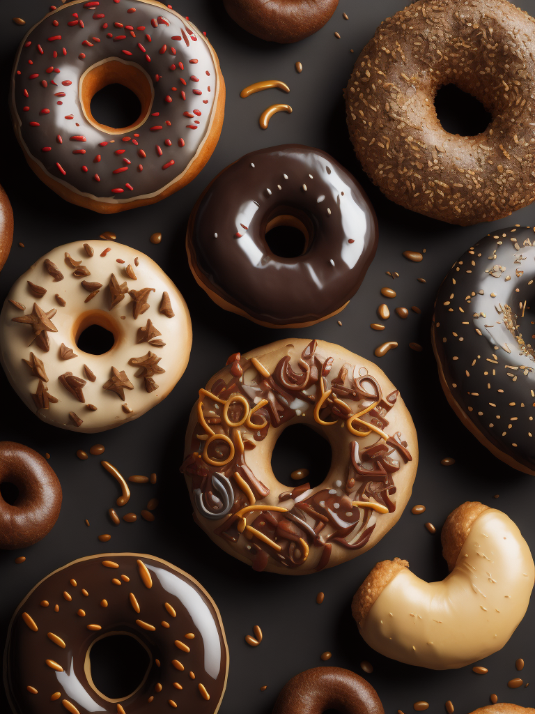 create doodle art of donuts in sketch