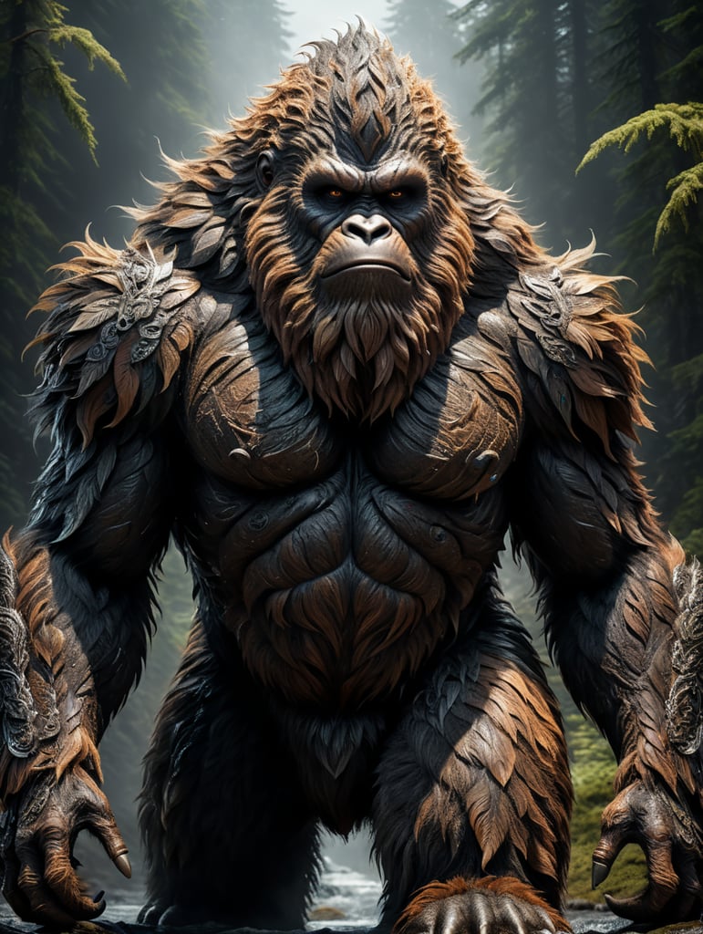 minimalist sasquatch haute couture full body hirsute fashions vogue abstract editorial album cover shot with nikon z8