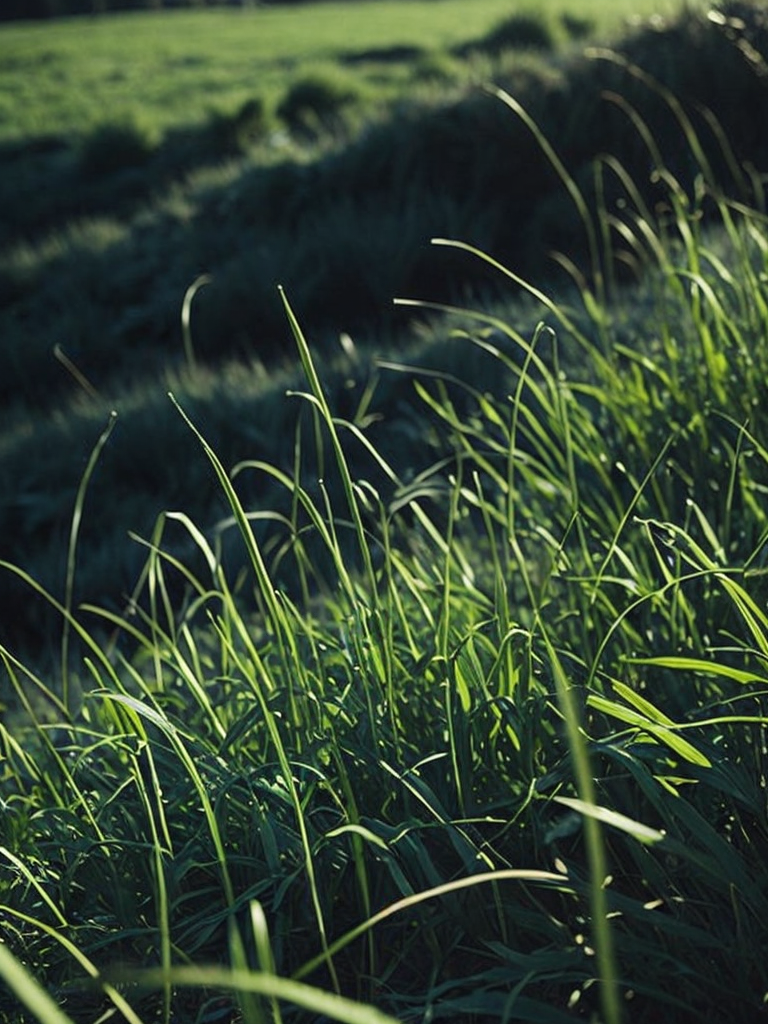 macro photo of a green grass