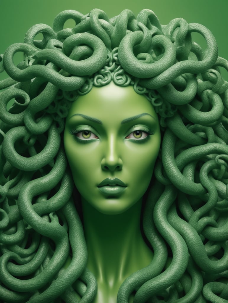 medusa green background