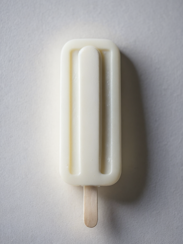 Vanilla white popsicle on white background