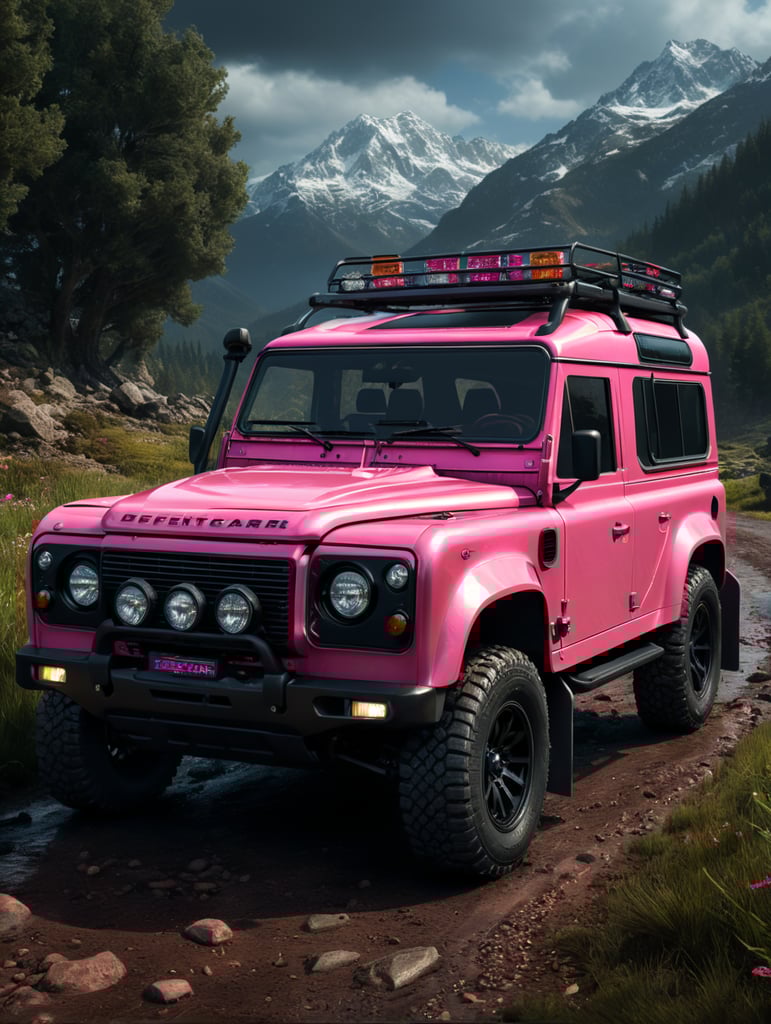 Carro defender quero o carro rosa.