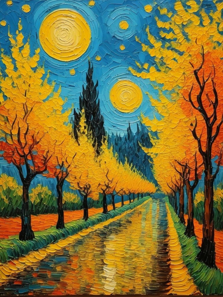 A painting in the style of Vincent Van Gogh.