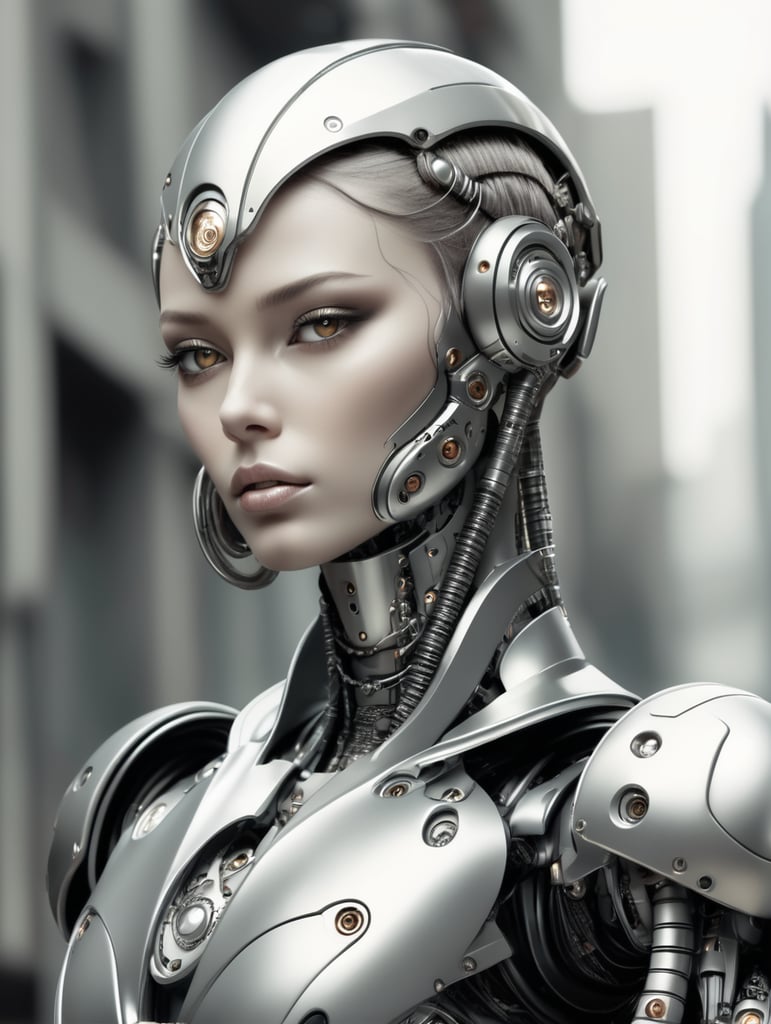 Cyborg metalizado humanoide