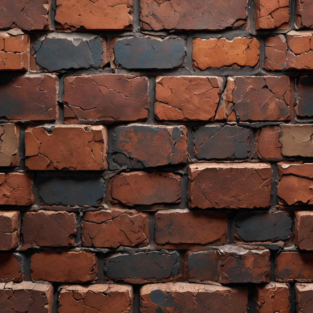 Cracked Brown brick texture, seamless