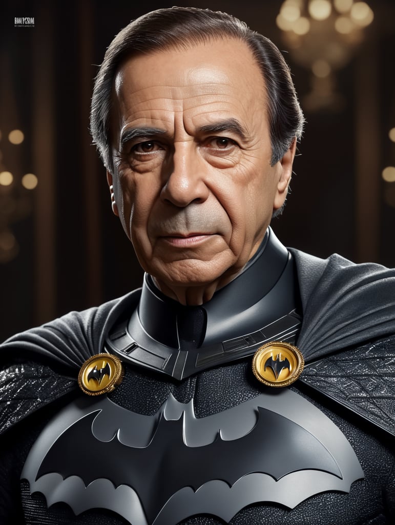Carlos Saul Menem in a batman suit