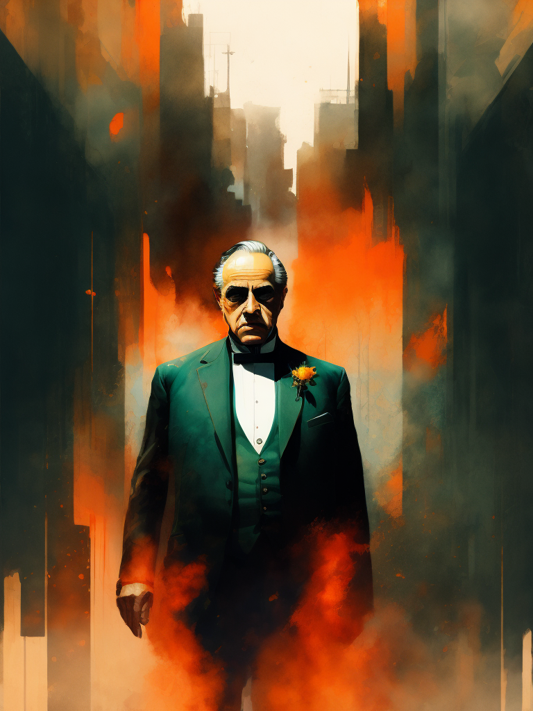 The Godfather movie poster made by Studio Ghibli