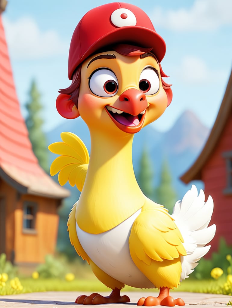 chicken with red hat