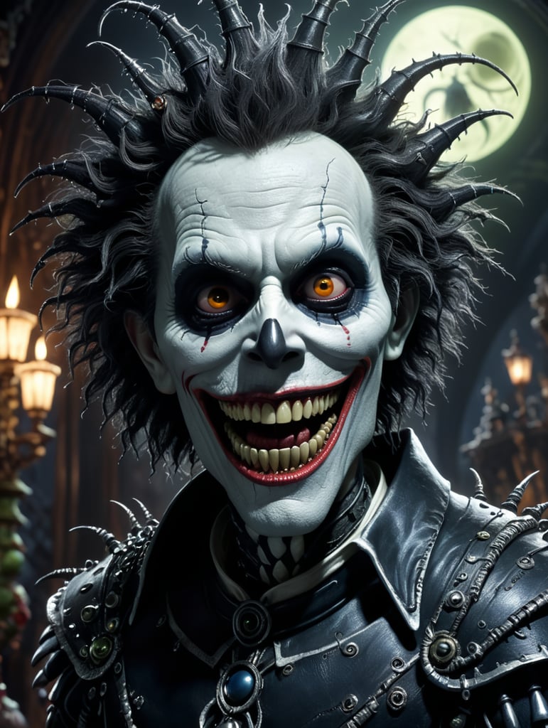 all tim burton movie characters, edward scissor hands, beetle juice, corpse bride, nightmare before christmas