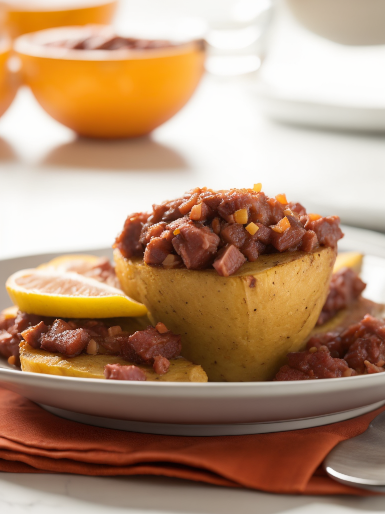 stuffed mashed plantains with corned beef