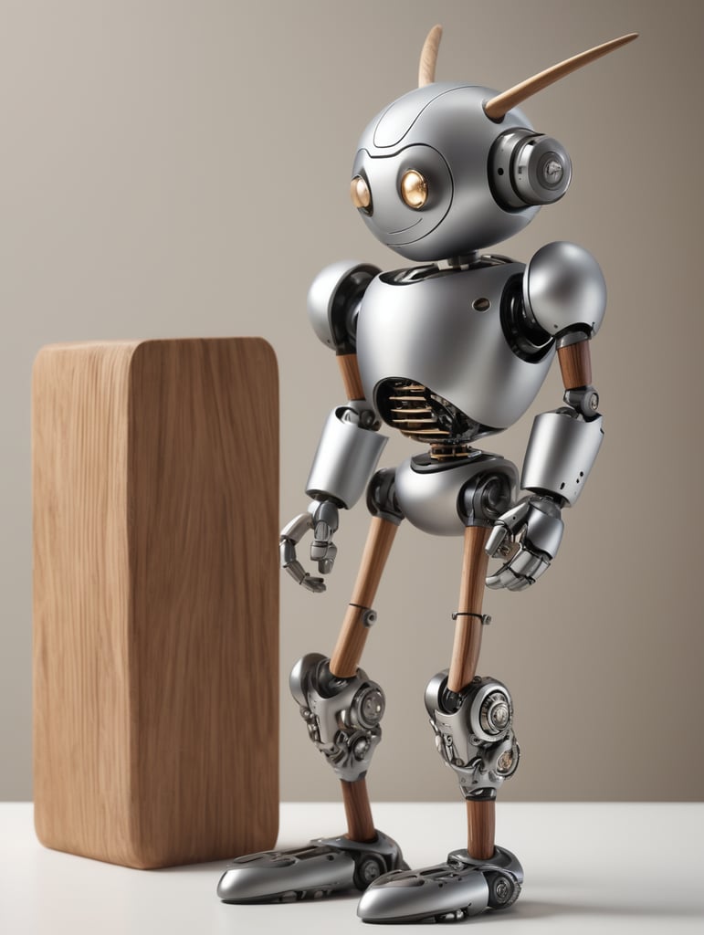 Please provide me with an image of Pinocchio, but specifically mixed with a robot