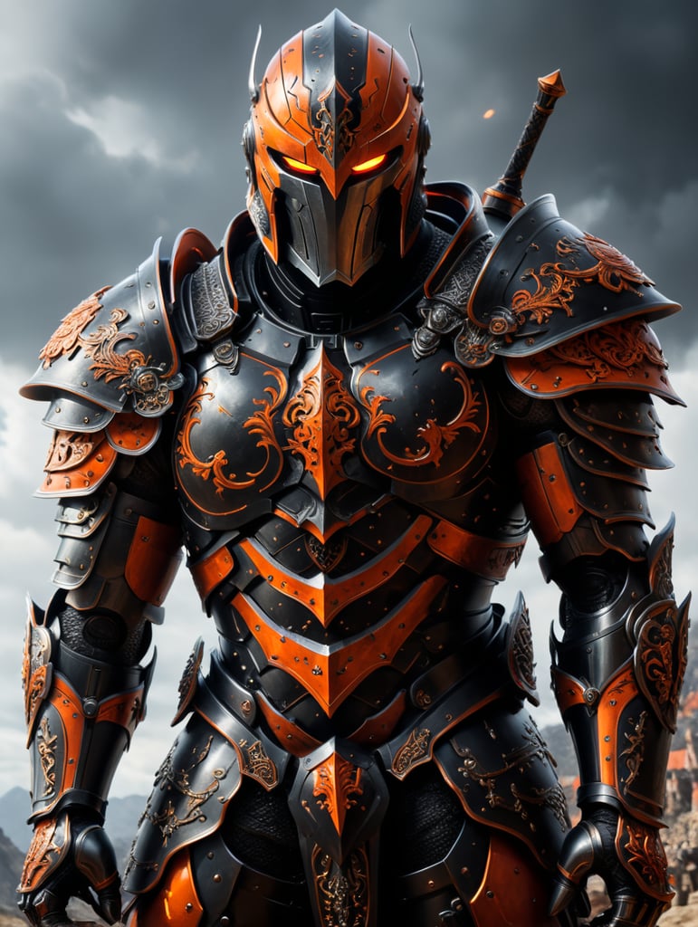 Make the Armour white and black and orange