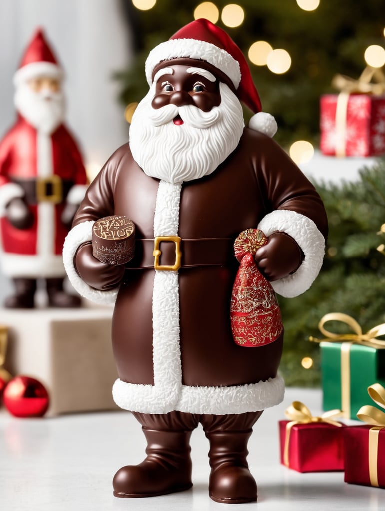 A chocolate Santa figure, made from milk chocolate