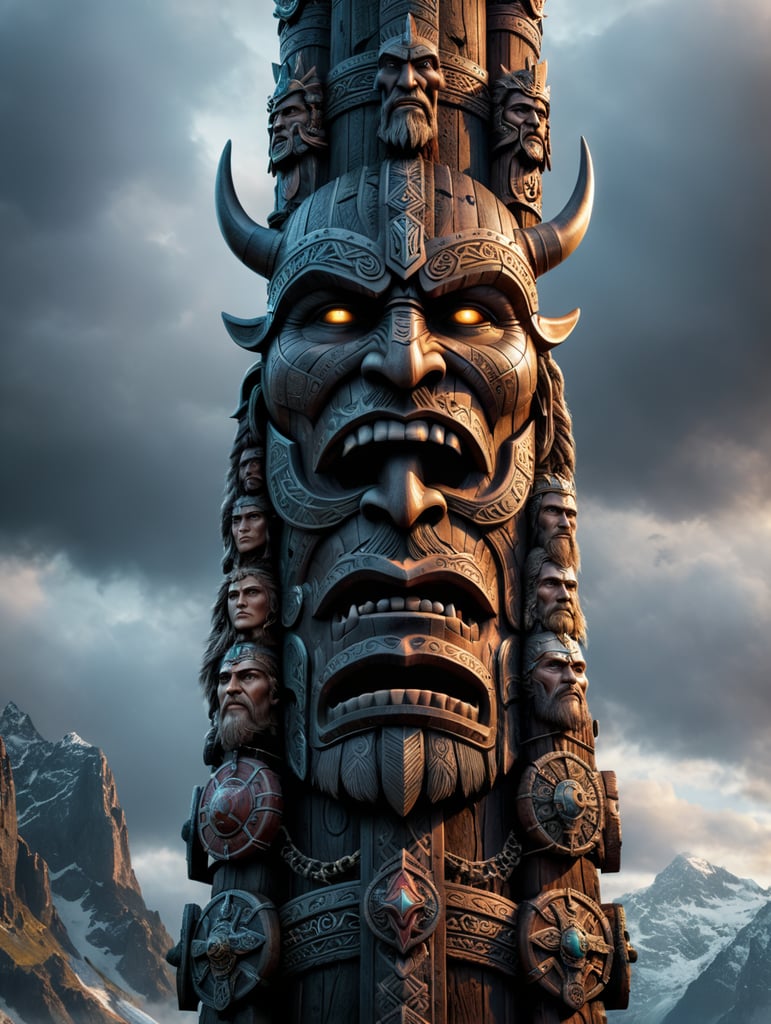 viking totem pole