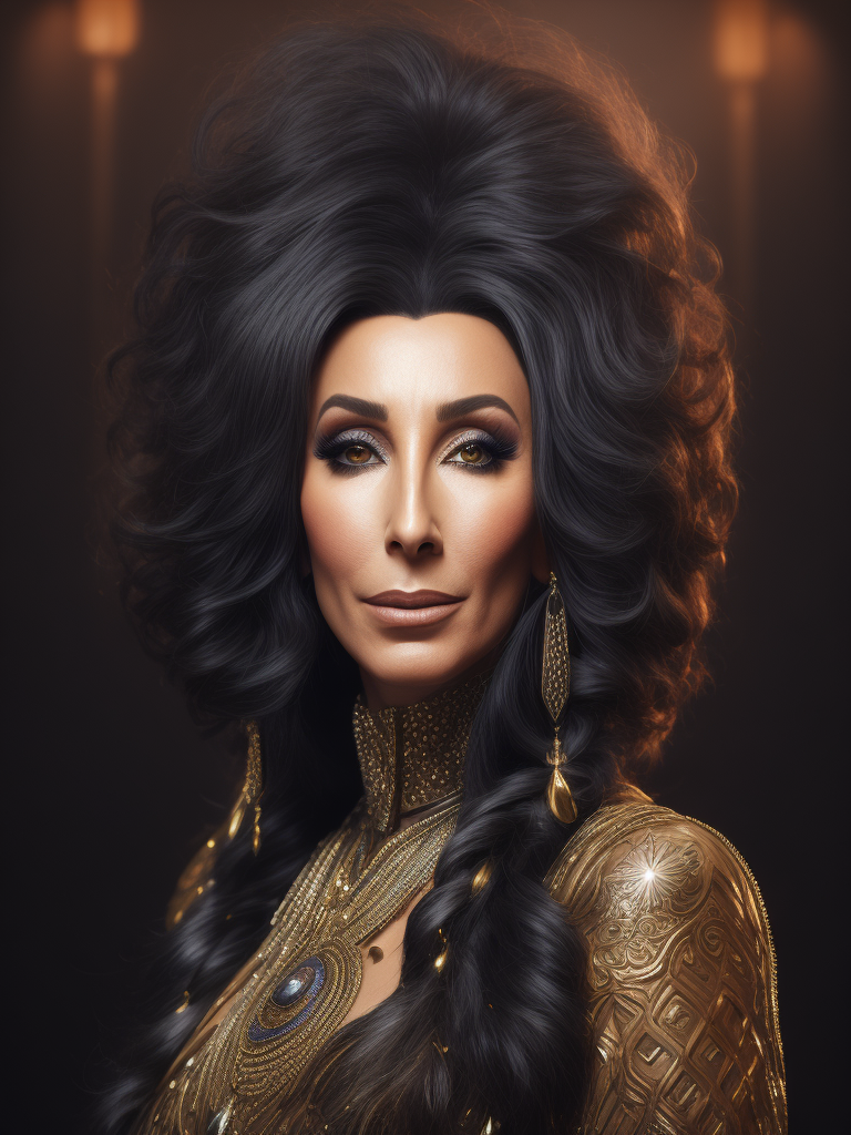 Cher, American singer, ultra realistic image