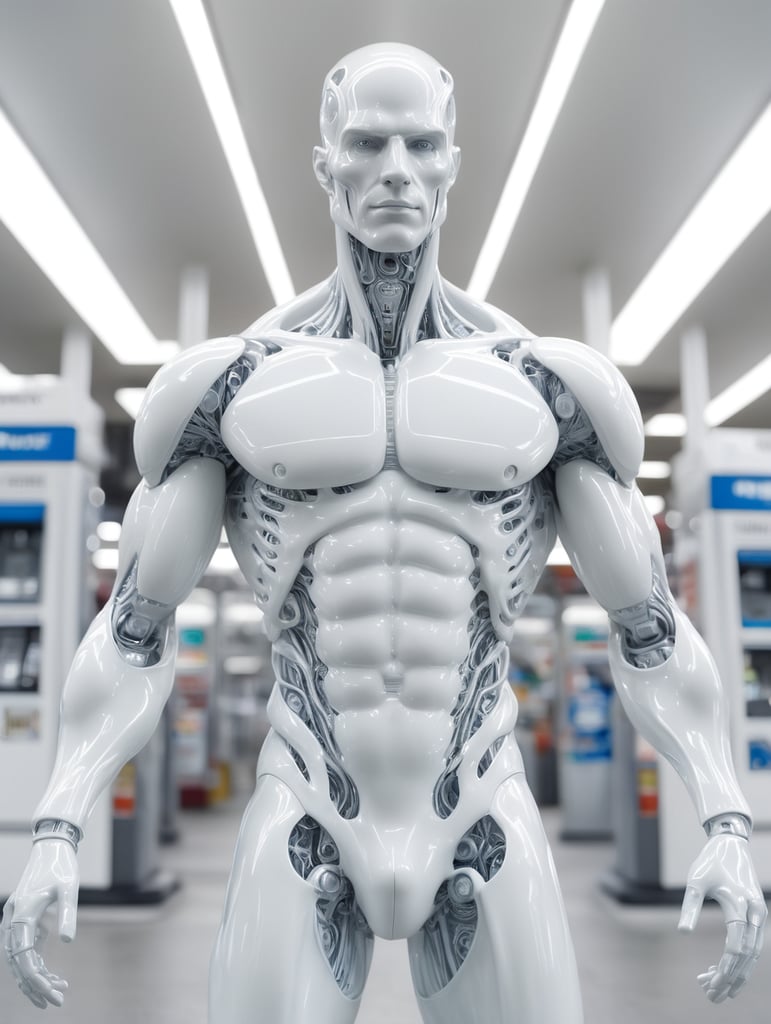 detailed photos of something humanoid men made entirely of otherworldly luminescent and translucent liquid materials, on night gas station, you can see all the inside of his body, supernatural style, realistic style, infinite ultra high definition image quality and rendering, infinite image detail, infinite realistic render, infinite realistic RTX global illumination, infinite special effect
