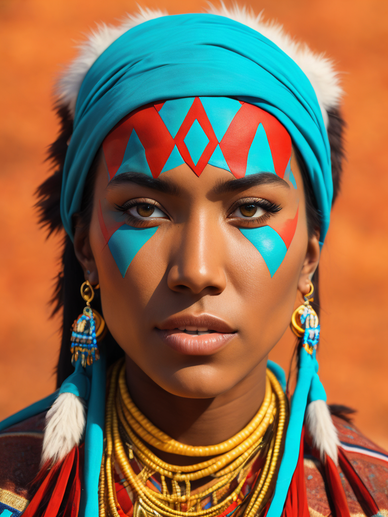 native american woman 20 years old in national dress