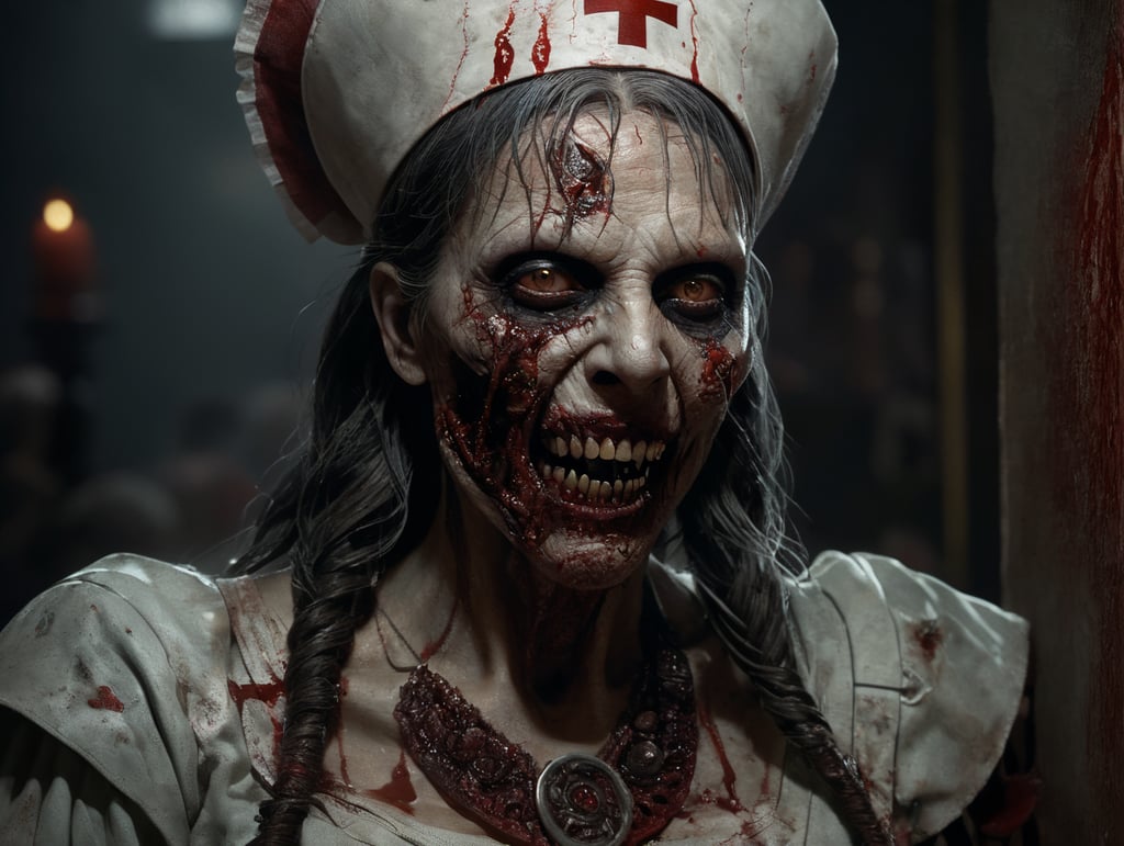 creepy death dark dead nurse monster zombie blood