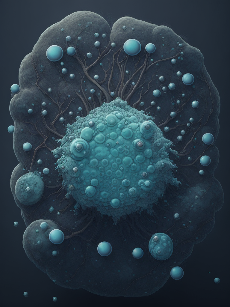 bacterias en un estilo plano, vectorial, y elegante. Usa una paleta de colores que sea un triada de azules muy definida