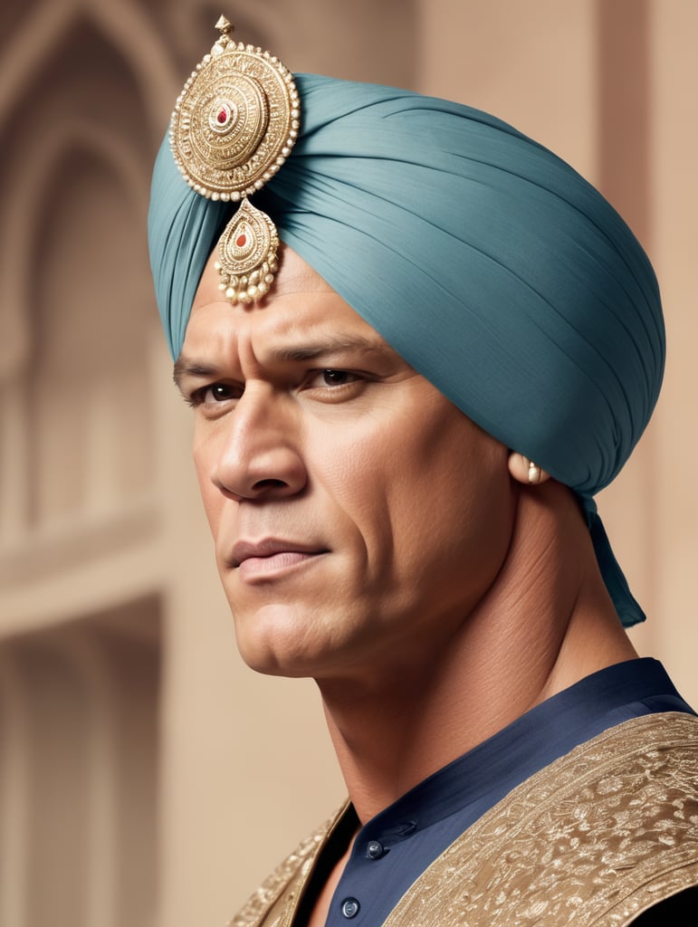 John Cena with Indian outfit and turban