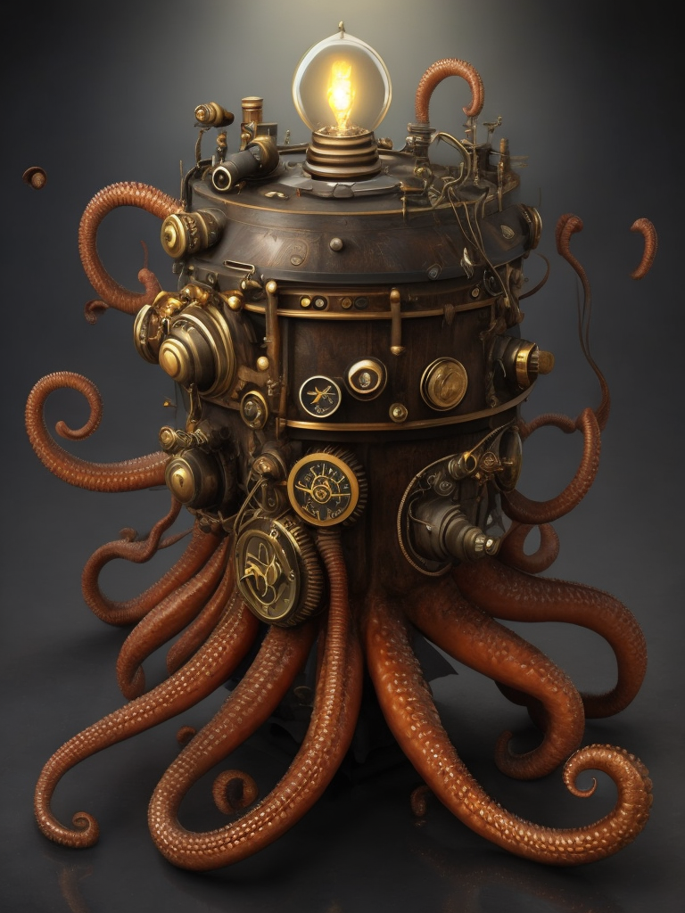 Octopus steampunk machine