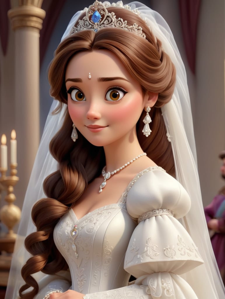 renaissance, bride, princess, wedding, oil painting, brown hair