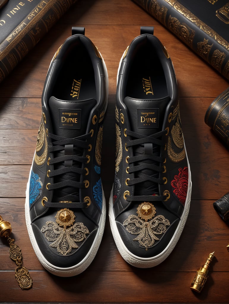 Designer sneakers with the word ‘divine’ clearly inscribed