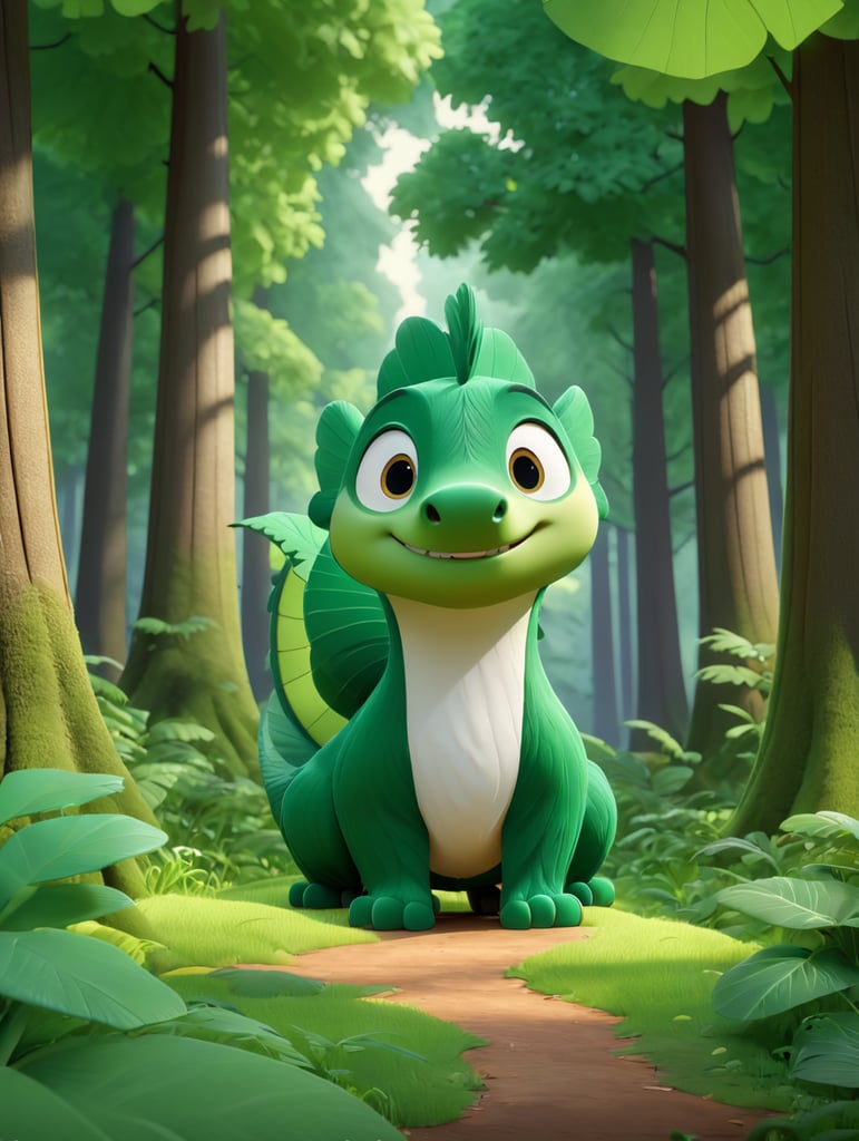 green forest, trees with thick leaves