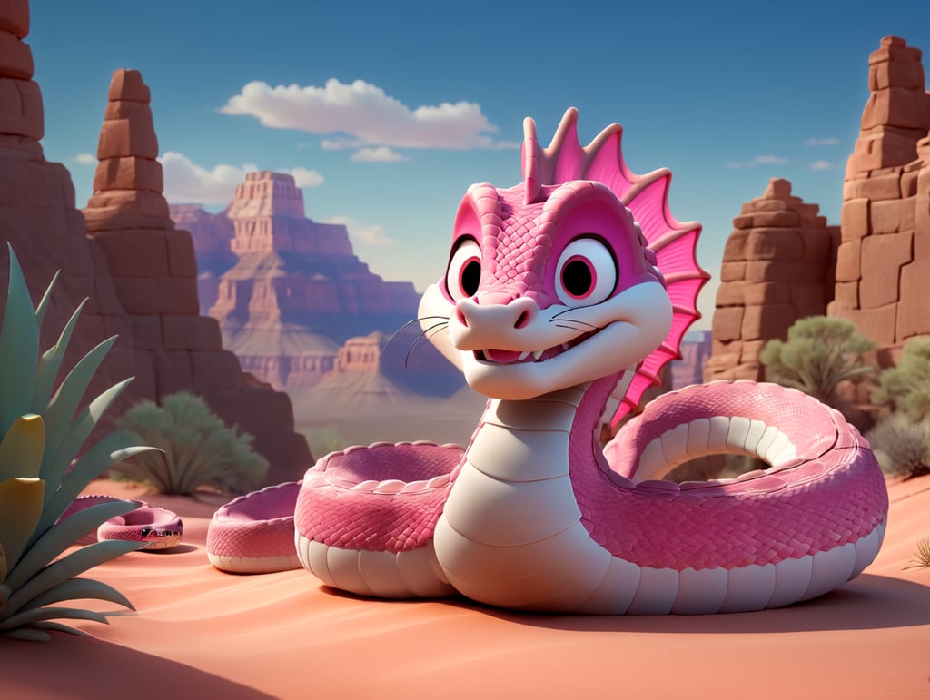 grand canyon pink rattlesnake in the desert
