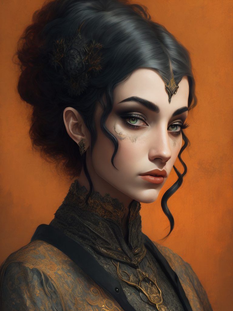 Quay Brothers style, Victorian porcelain doll's head, hair made of black mamba snakes, intricate black lace, muted colors, gothic horror, highly detailed