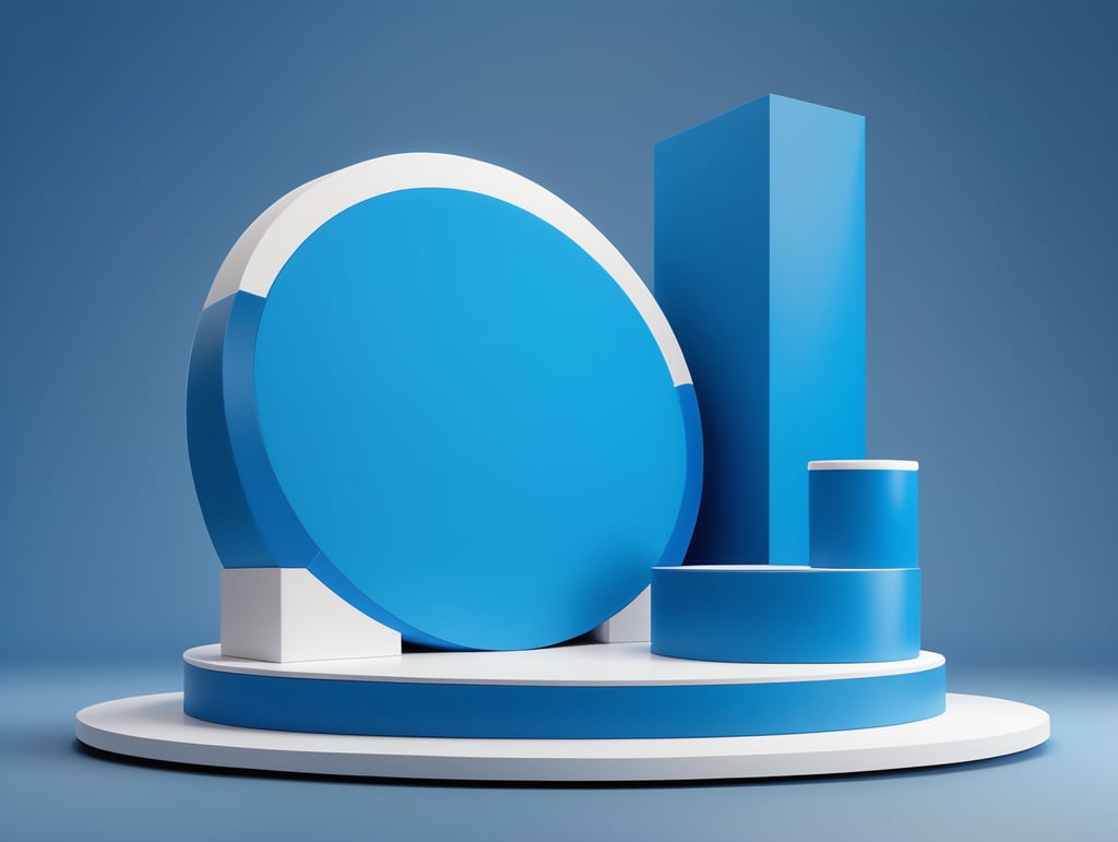 Modern minimal layout podium display with Sponge blue background 3d rendering