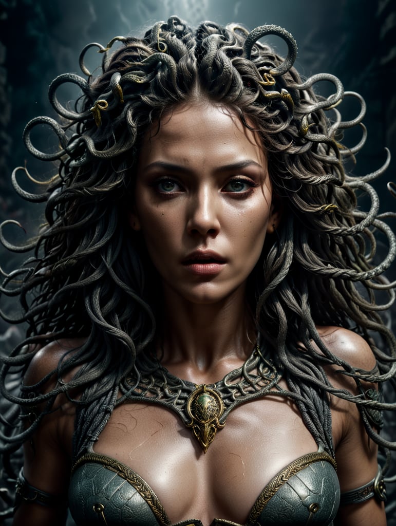 highly detailed full body of medusa