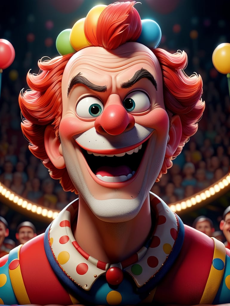 a cute clown in a circus ring