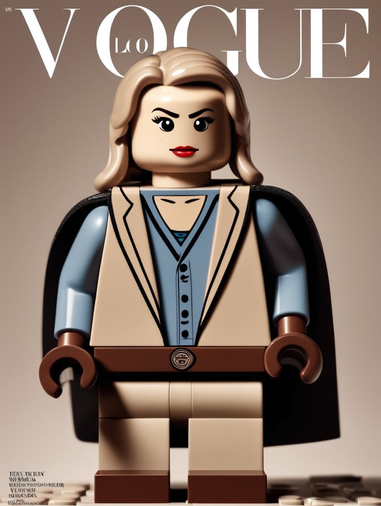 a Lego character on the cover of Vogue