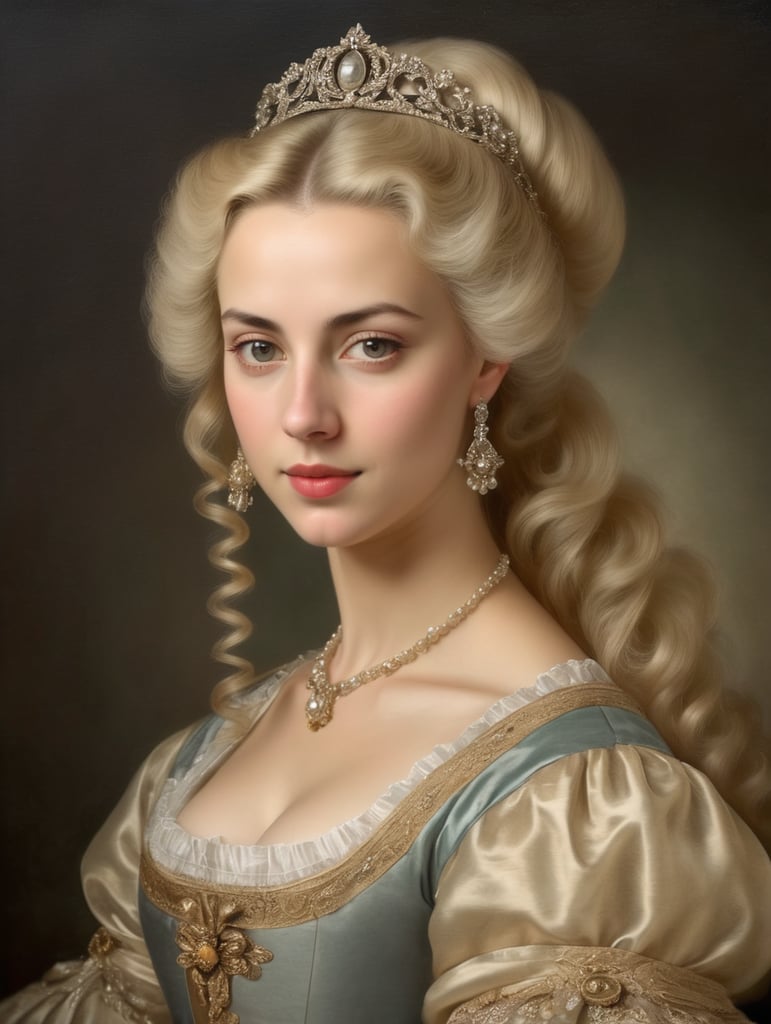 beautiful blonde spanish princess 1700's portrait 30 year old