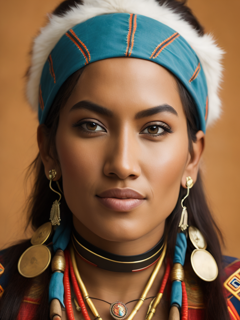 native american woman 25 years old in national dress