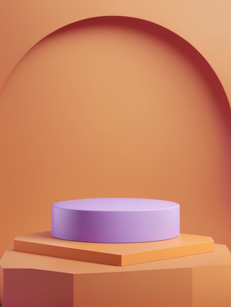 Modern minimal layout podium display purple background 3d rendering