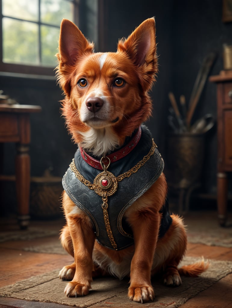 маленький повність рижий собака з нестоячими вухами